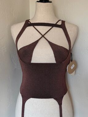 NWT Isa Boulder Ssense Exclusive Brown K-Hole & Toothpick Tank Top [XS]